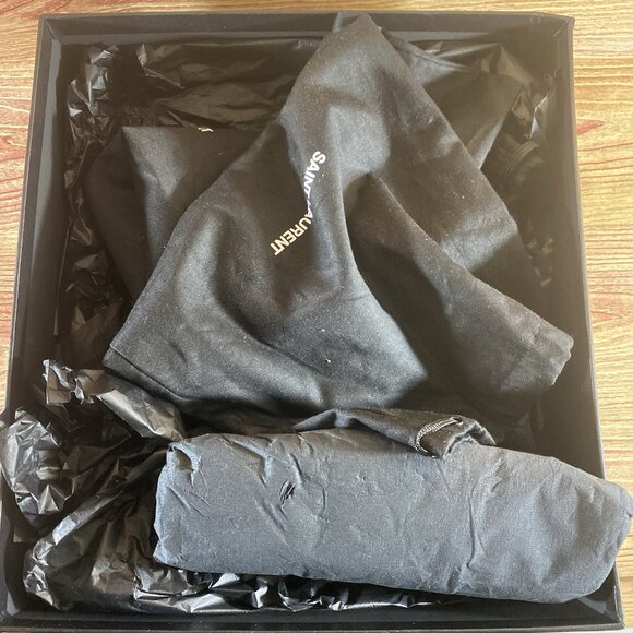 Yves Saint Laurent CASSANDRA SANDALS Smooth LEATHER Black - Picture 12 of 14